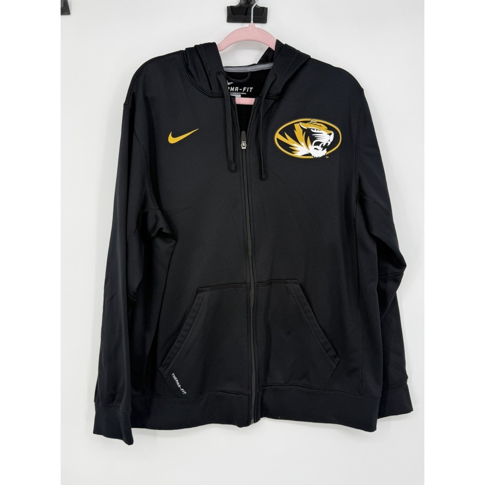 Nike Mizzou Therma Fit Black Zip Jacket with Hood Large